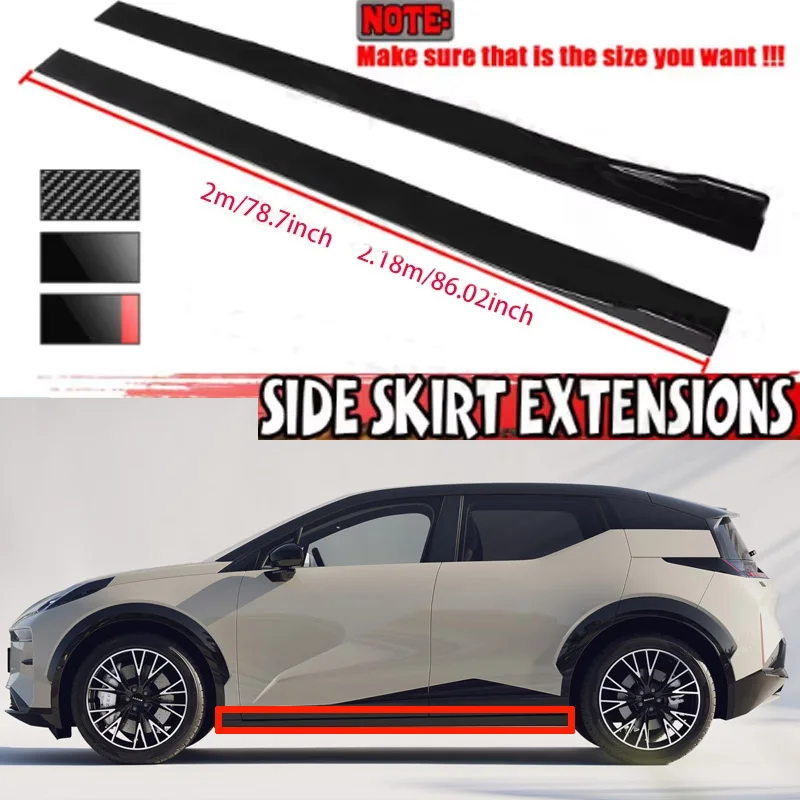 

FOR ZEEKR X 2M Car Side Skirt Extension Plate Lip Separator Bumper 2.18M Racing Side Spoiler