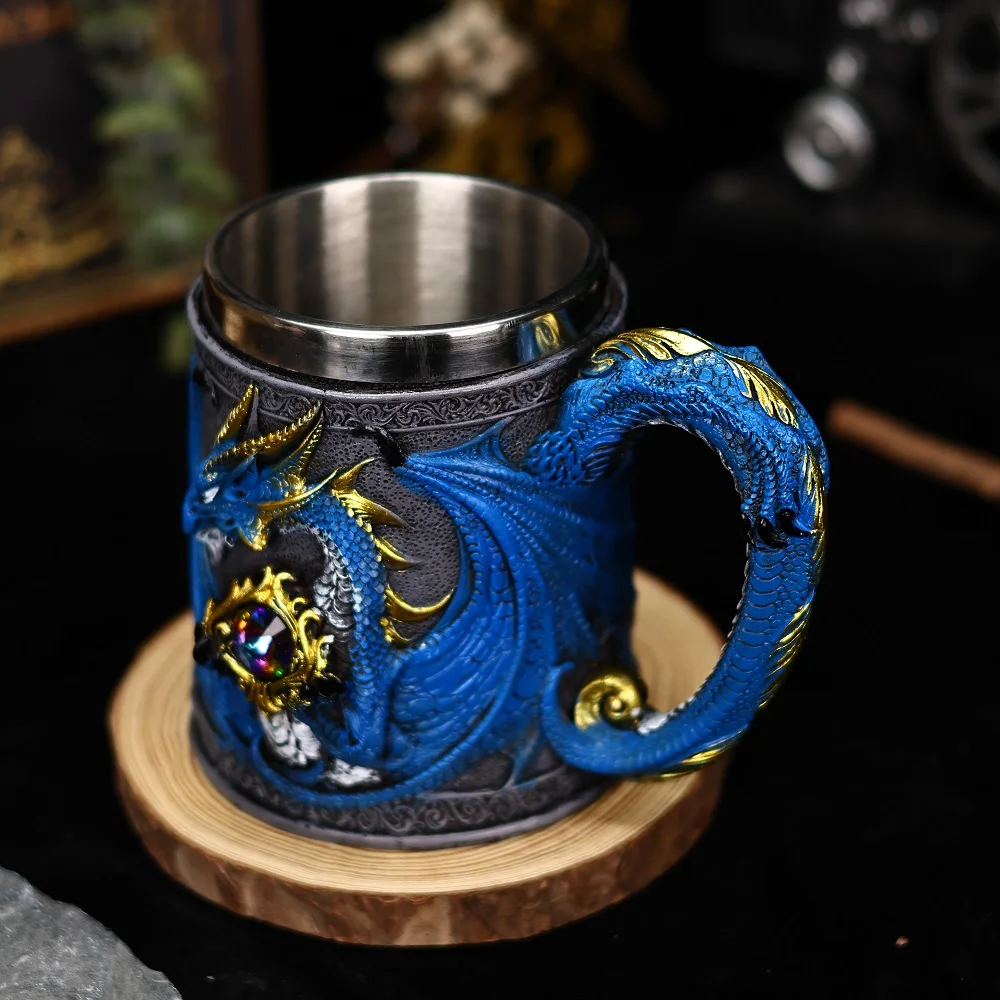 Creative Gothic Legendary Dragon Beer Stein Resin Hand Painted