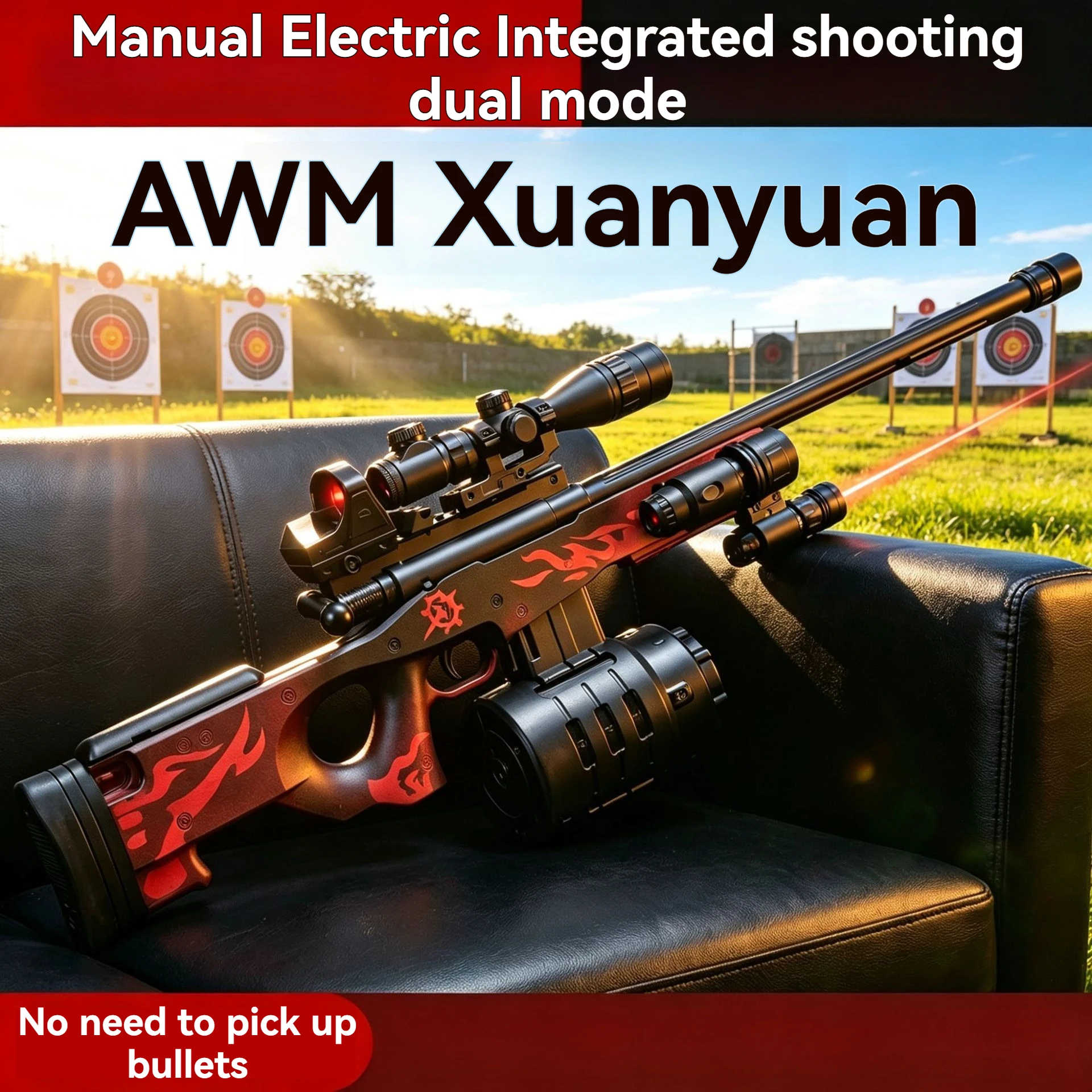 エアーガン AWM SNIPERRIFLE & スコープのセット Shell Eject Nerf Sniper Rifle With Scope - AWM