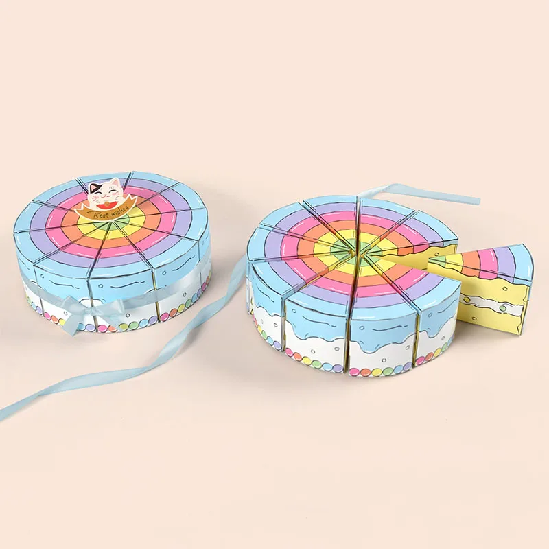 10/20Pcs Dreieckige Kuchen Geformt Papier Geschenk Box Cookie Süßigkeiten Baby Dusche Gefälligkeiten Behandeln Kinder Geburtstag Party Dessert verpackung Boxen – Detail 7