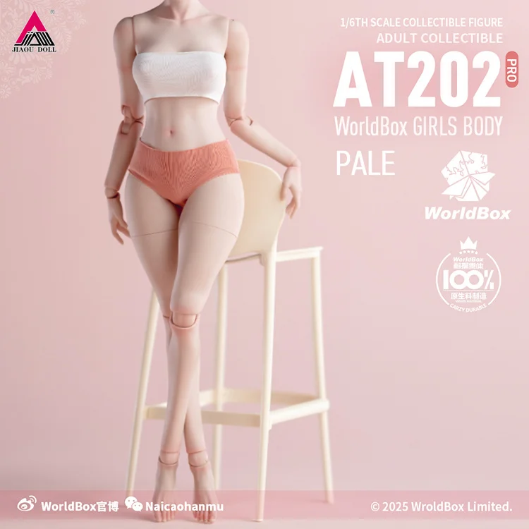 

Worldbox AT202pro 1/6 Tall Figure Girls Flexible Joint Body E Cup Fat Leg 12'' Female Soldier Action Figure Body Upgraded Ver