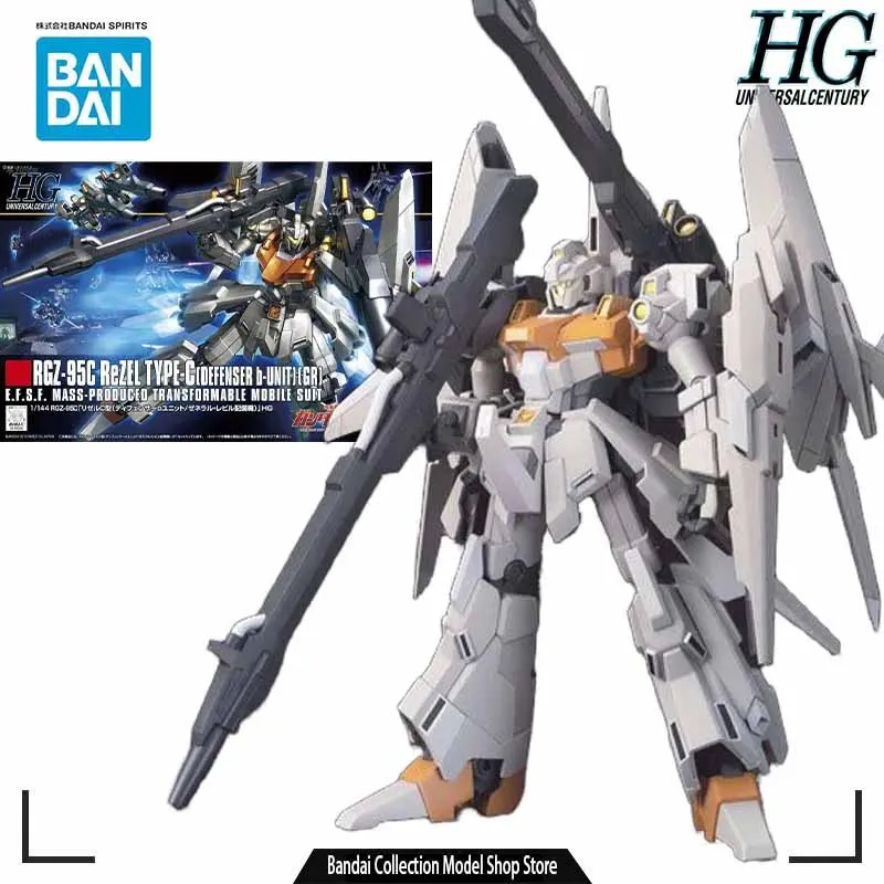 Bandai Original MODEL KIT GUNDAM HG RGZ-95C ReZEL Type C 1/144 Anime Action Figure Assembly Model Toys  Model Gifts For boys