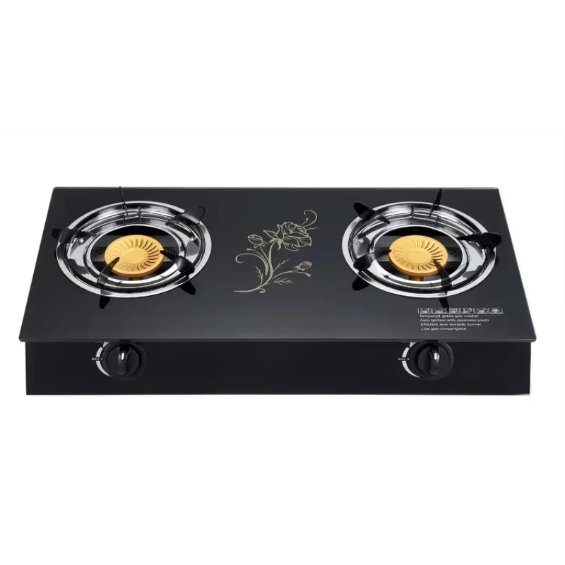 

Современная настольная газовая плита для кухни с 2 конфорками, стеклянная поверхность