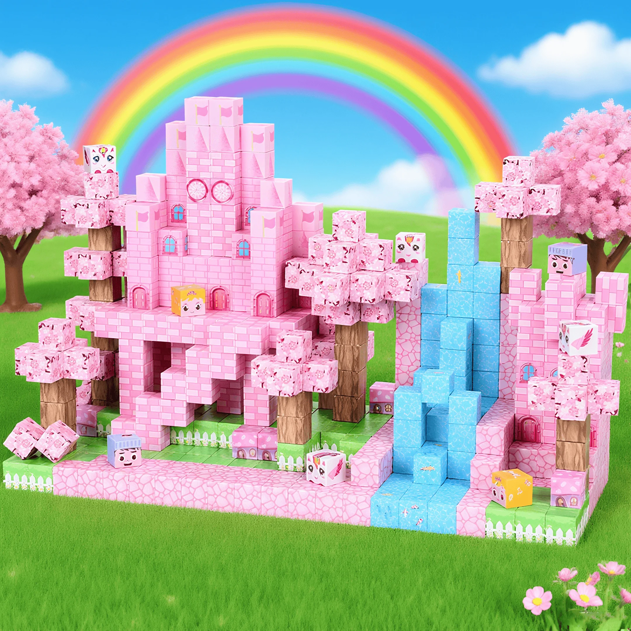 

100PCS Magnetic Blocks, Magnetic Building Blocks Princess Toys for Girls, Toddler Birthday Easter Gifts