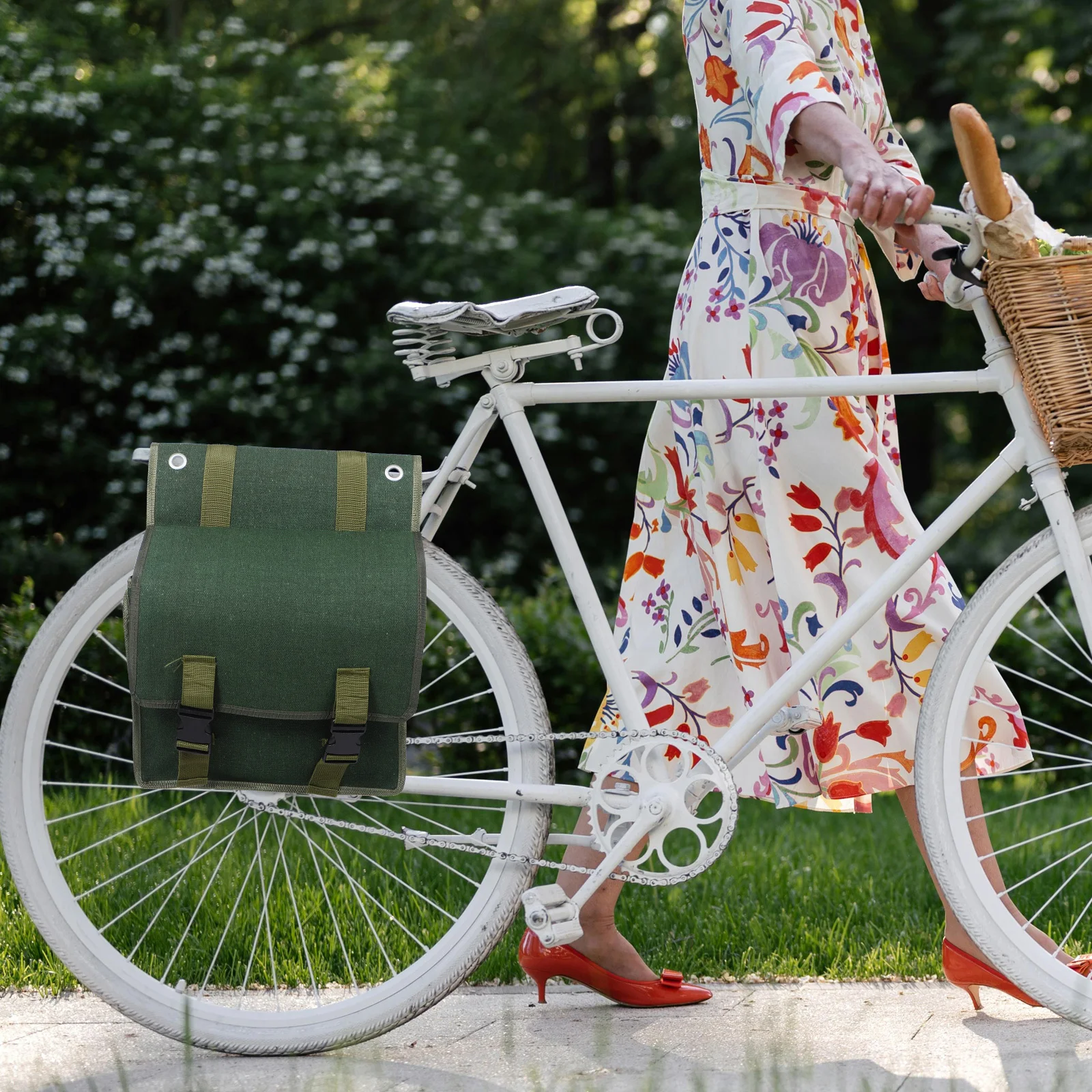 

Vintage Motorcycle Saddle Bag Large Capacity Canvas Bike Side Luggage Pannier Pouch For Motorbike Riding Touring Tool