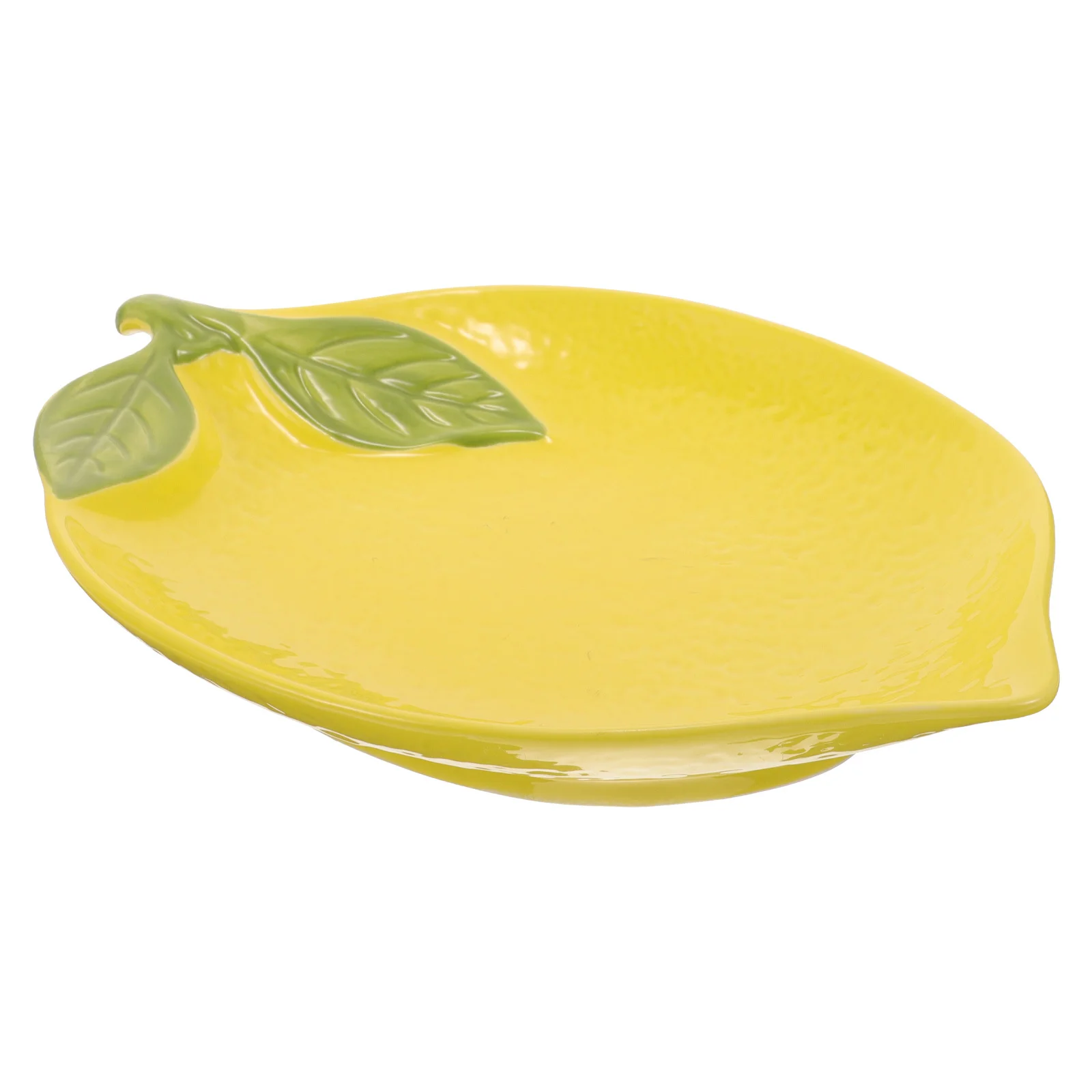

Lemon Shaped Ceramic Dish Fine Craftsmanship Sturdy Fruit Salad Dessert Serving Plate for Wedding Party Daily Use Cute