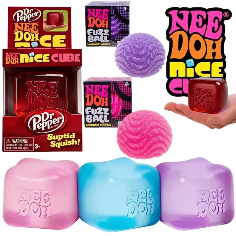Schylling NeeDoh Fuzz Ball Blind Box, Ornement de bureau, Jouets anti-stress, Convient aux personnes sous pression, Boule anti-stress douce et