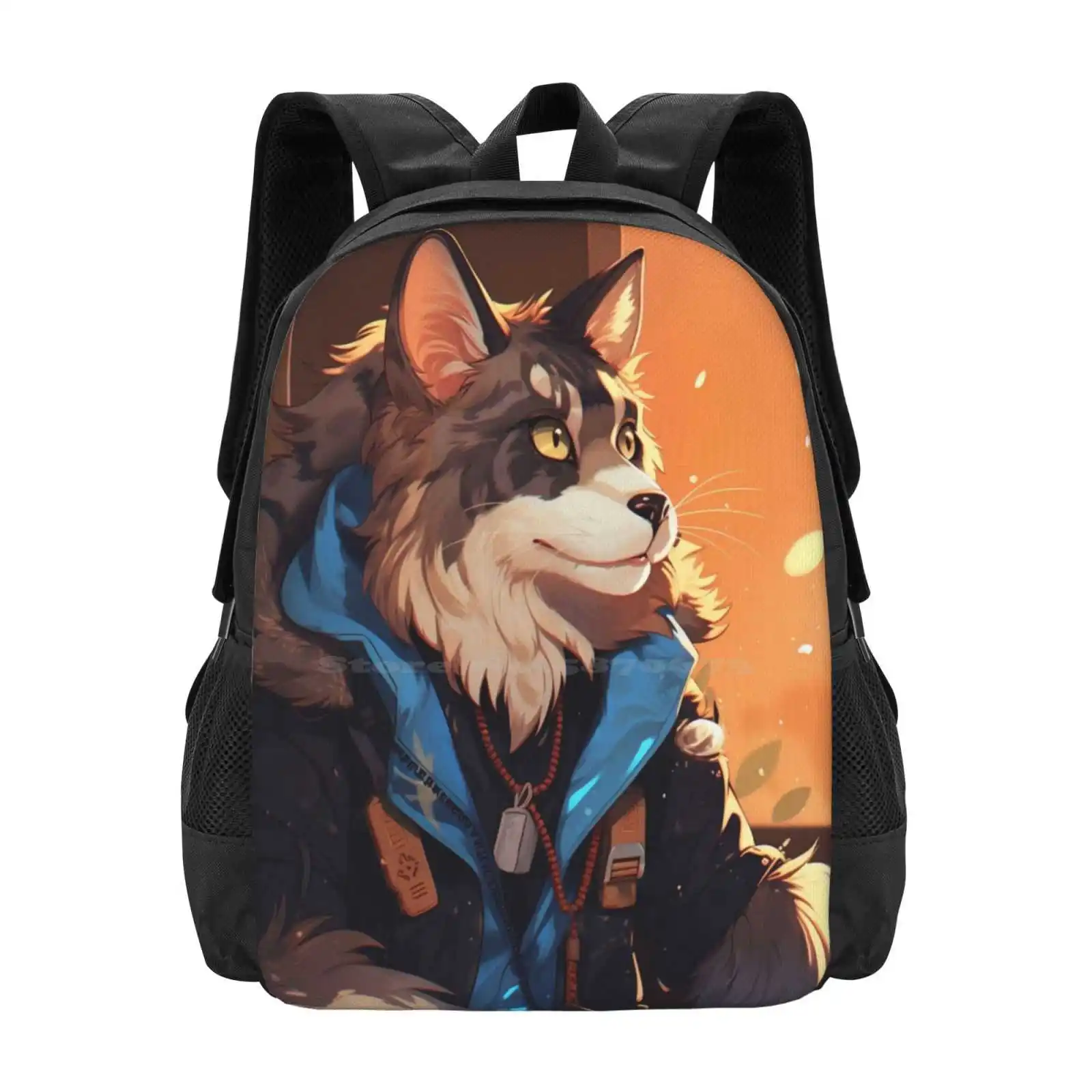 Following The Cat'S Footprints: Explorer In Canvas Hot Sale Schoolbag Backpack Fashion Bags Nature Forest Explorer Cat Animal