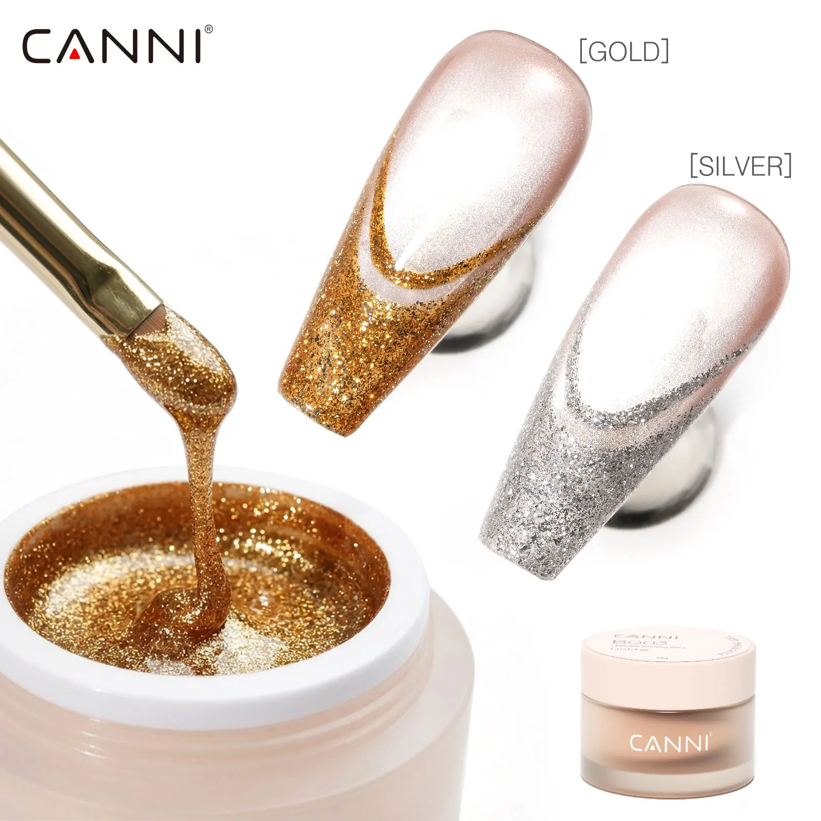 10ml CANNI Neuerscheinung Multifunktionales Gel 5 in 1 Schwarz Weiß Plastergel Ohne Brennen Abziehbares UV-LED-Konstruktionsgel für Nagel-Maniküre – Detail 5