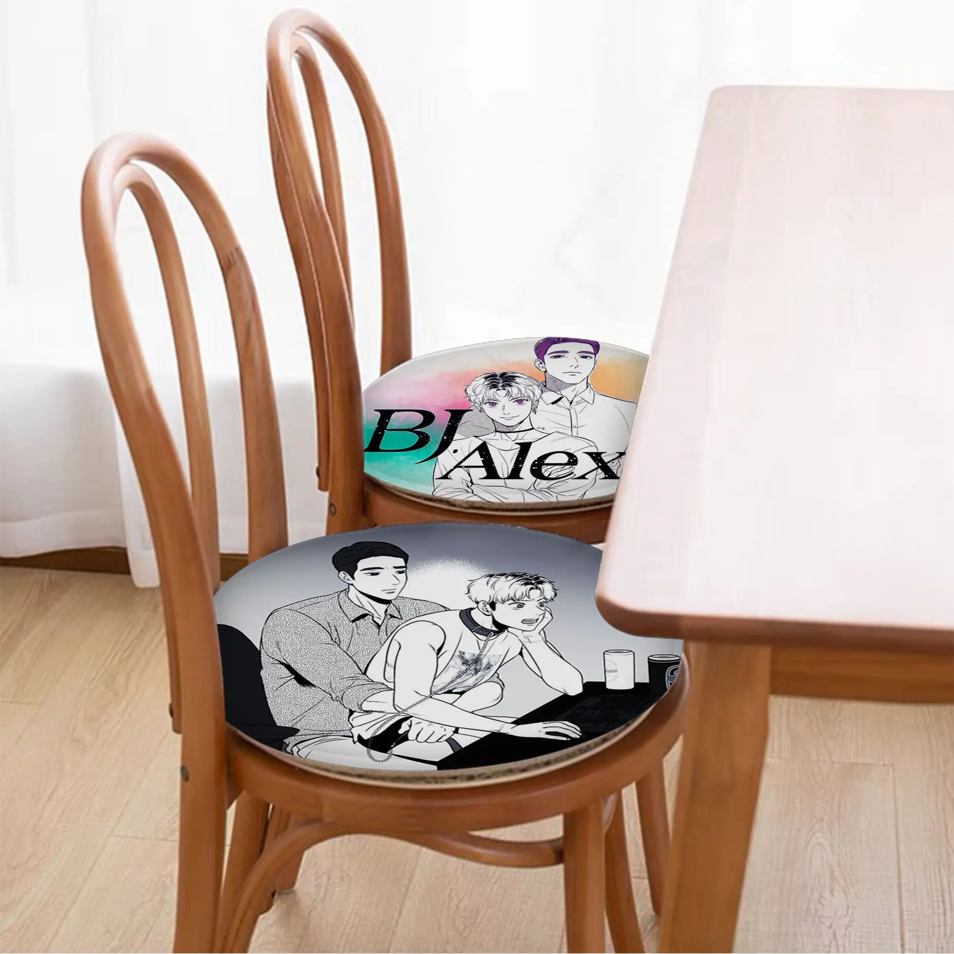 

Anime Bj Alexes Cushion Mat Round Seat Cushion Office Dining Stool Pad Sponge Sofa Mat Non-Slip Chair Cushions