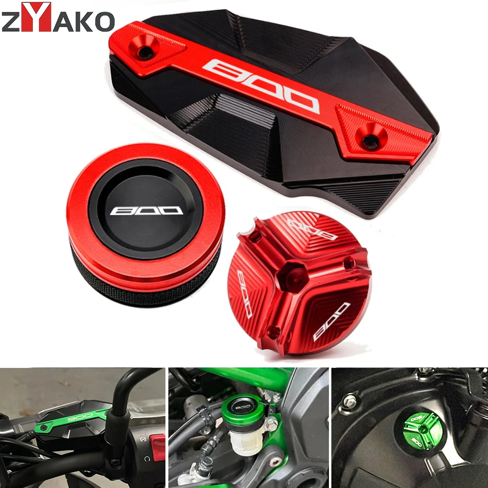 For Kawasaki Z800 Z 800 2012-2014 2015 2016 Motorcycle CNC Rear Front Brake Fluid Reservoir Cap Oil Filler Cap Oil Plug Cover