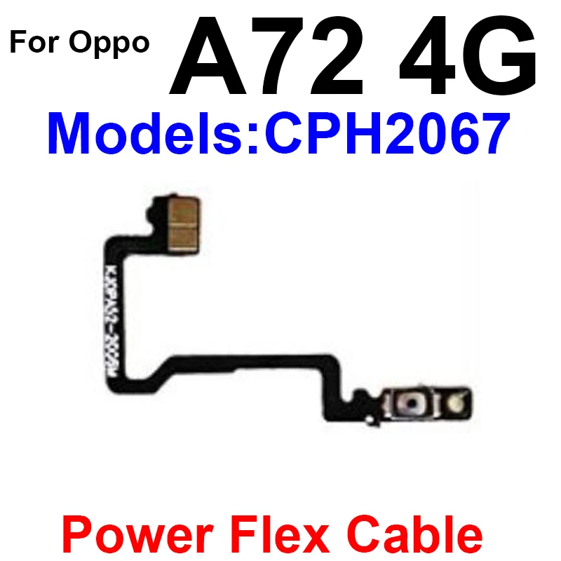 Volume Power Button Flex Cable For OPPO A71 A72 A73 A74 A75 4G 5G On OFF Power Voulme Side Keys Buttons Switch Flex Cable