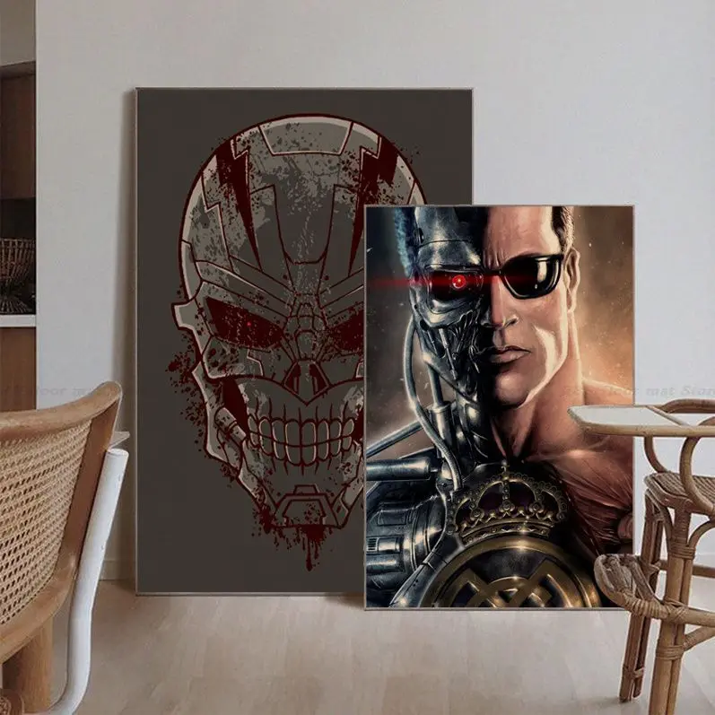 The Terminator Anime Posters Sticky Vintage Room Bar Cafe Decor Stickers Wall Painting