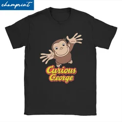 Men Women's Brown Cute Monkey T Shirts Curious George Cotton Clothes Funny Short Sleeve Round Neck Tees 4XL 5XL 6XL T-Shirt