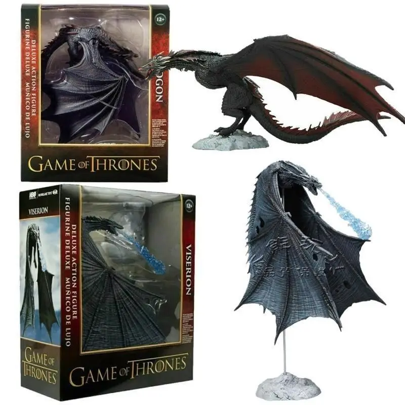 Hot Game Of Thrones Frost Wyrm Viserion dragón negro figura de acción móvil modelo juguetes decoración de escritorio vacaciones regalo coleccionable