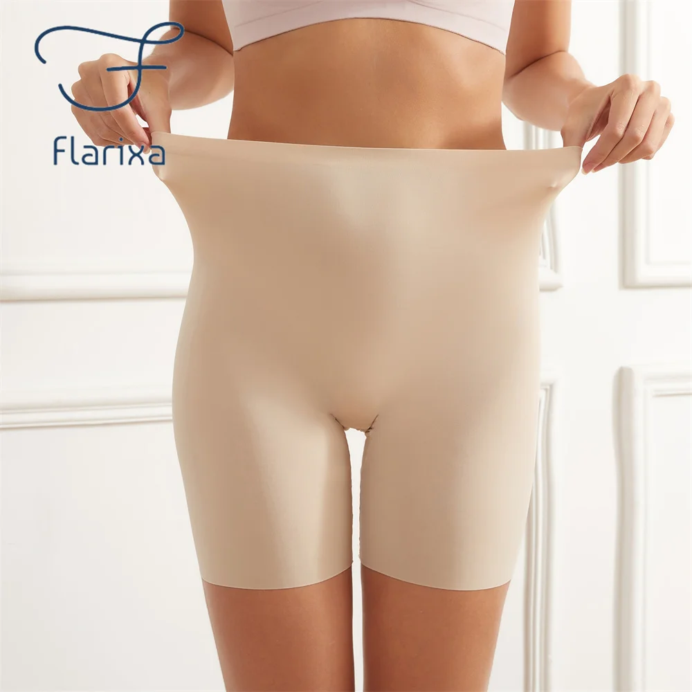 Flarixa Seamless High Waist Women Long Leg Girdle Panty Comfortable Seamless Long Panties Tummy Tight Seamless Shorts Panties