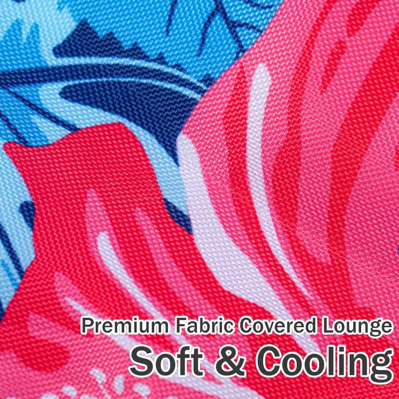 Fabric Covered Pool Float Lounge for Adults 2 in 1 Convertible Chair Lounger Large Inflatable Pool Rafts Heavy Duty Float