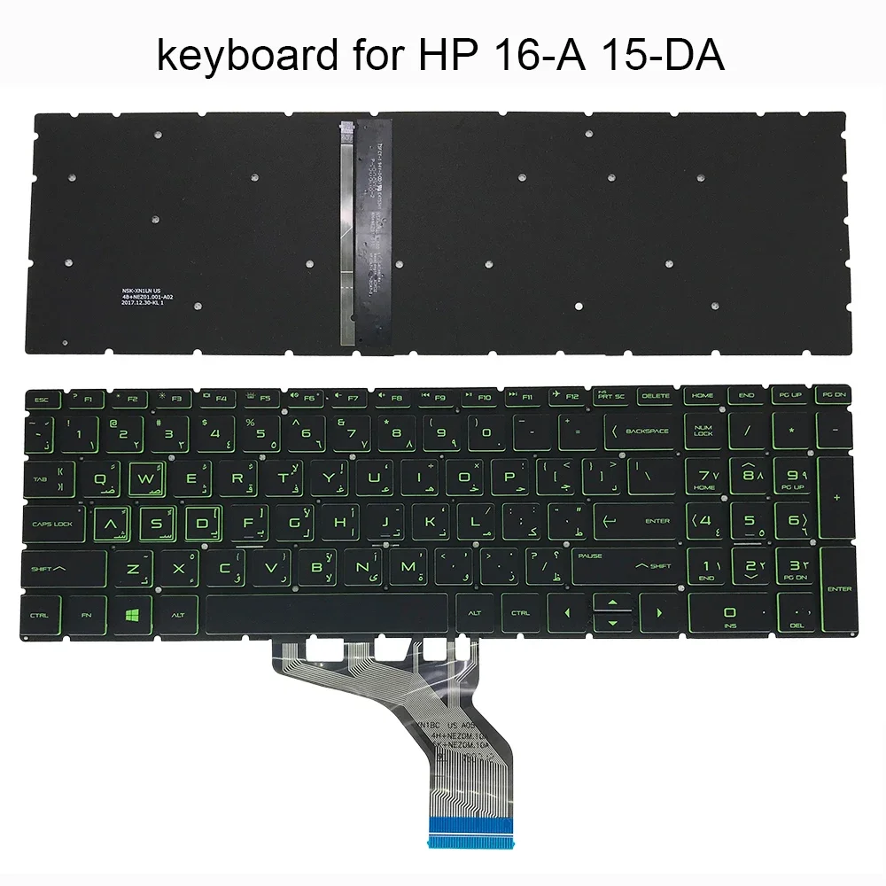 ES Spanish Latin Arabic Laptop Backlight Keyboard For HP Pavilion Gaming 16-A A0001 6MAX TPN-Q241 15-DA 15-CX 15-CS 15-DF 15-EC