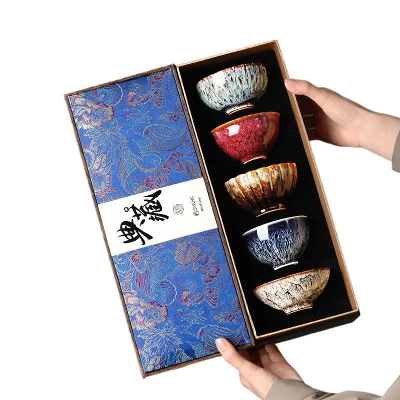 

Jianzhan kiln change teacup set, ceramic high-end master cup tea cup kung fu teacup