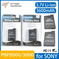 3600mAh para SONY PSP2000 consola de juegos portátil batería de respaldo 2400mAh para SONY PS Lite PSP-2000 PSP-3000 PSP-3004 baterías
