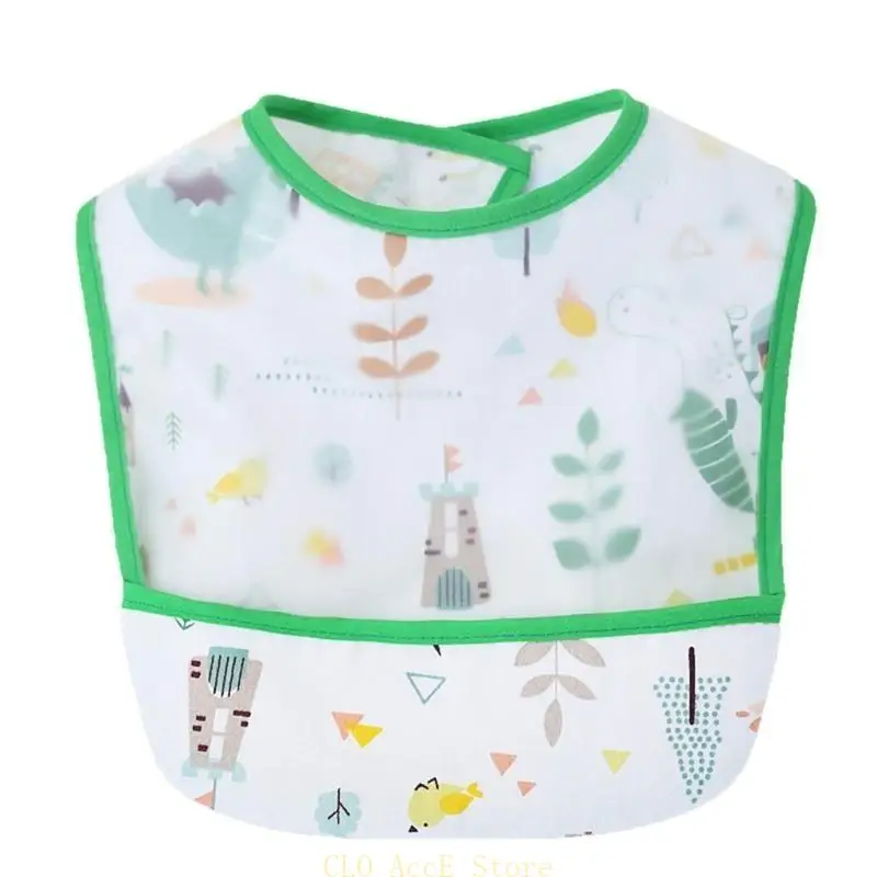 

16FE Waterproof Baby Lunch Bib with Meal Pocket Infant Feeding Bib Saliva Towel with Rice Feeding Pocket for Food Eating