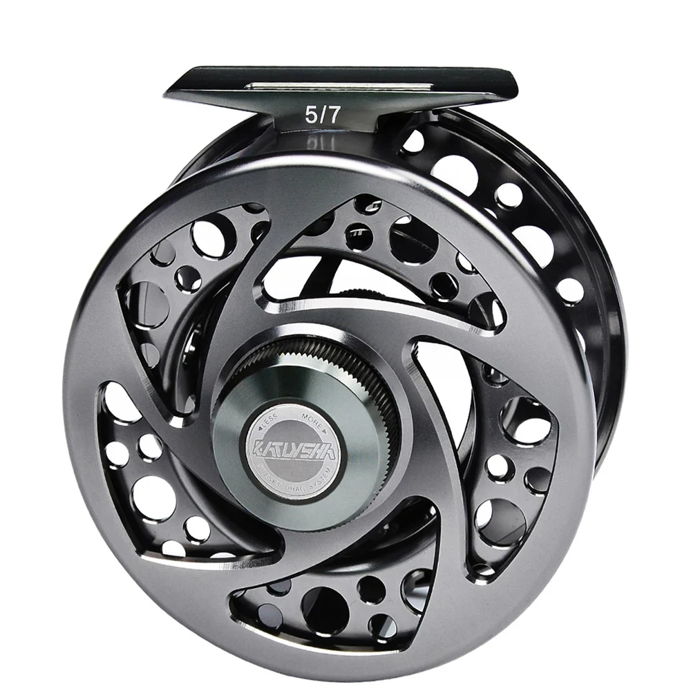 PROBEROS Fly Fishing Reel 5/7-7/9-9/10 WT Fly Fishing Wheel Aluminum Fly Reel CNC Machine Cut Large Arbor Die Casting