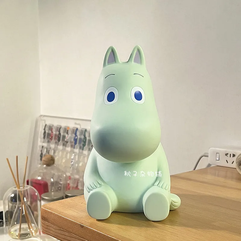 Moomin Cute Moomin Piggy Bank Figurine Resin Statue Home Decoration Desktop Ornament Collectible Sculpture Gift For Adult