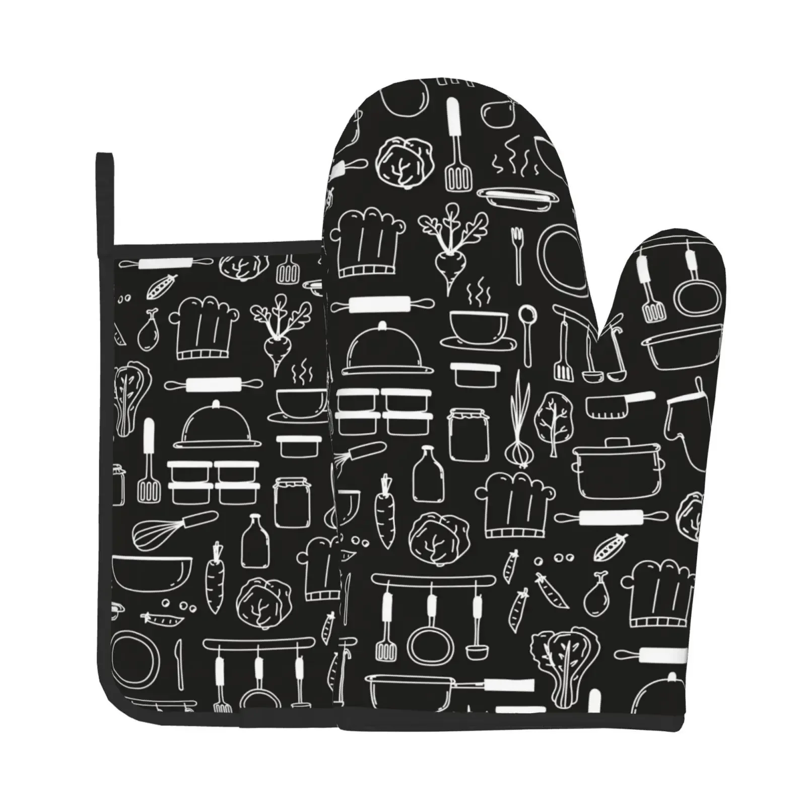 

Рукавицы для духовки и держатели для кастрюль, кухонные перчатки для микроволновой печи, держатели для барбекю, рукавицы для духовки, держатели для кастрюль, кухонный карманный инструмент