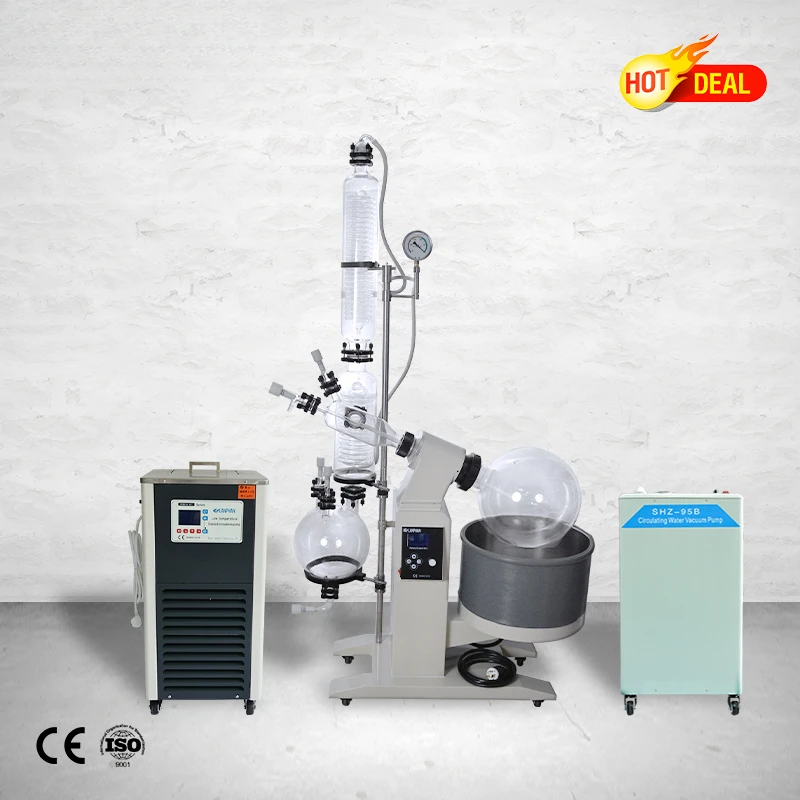 20L Rotary Evaporator With Double Condenser High Vacuum Sealing System Efficient Solvent Recovery For Herbal Extraction