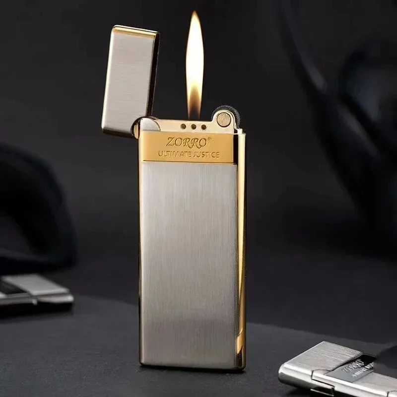 Zorro 6336 metalowa ultra cienka butanowa nadmuchiwana zapalniczka do szlifowania prezent świąteczny akcesoria do palenia męskie małe narzędzia prezent