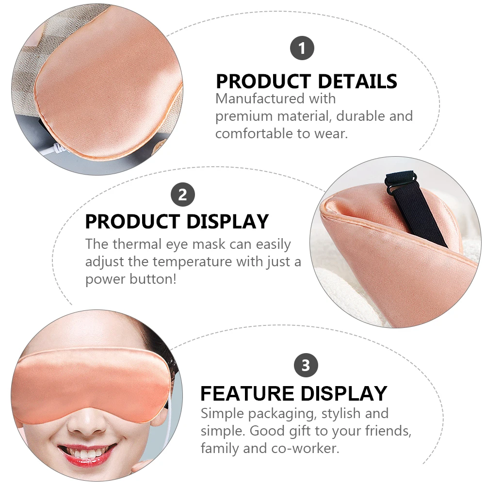 

Маска Мокса для розового цвета с электрическим подогревом, 3-скоростной контроль температуры, многоразовая паровая защита для сна с подогревом