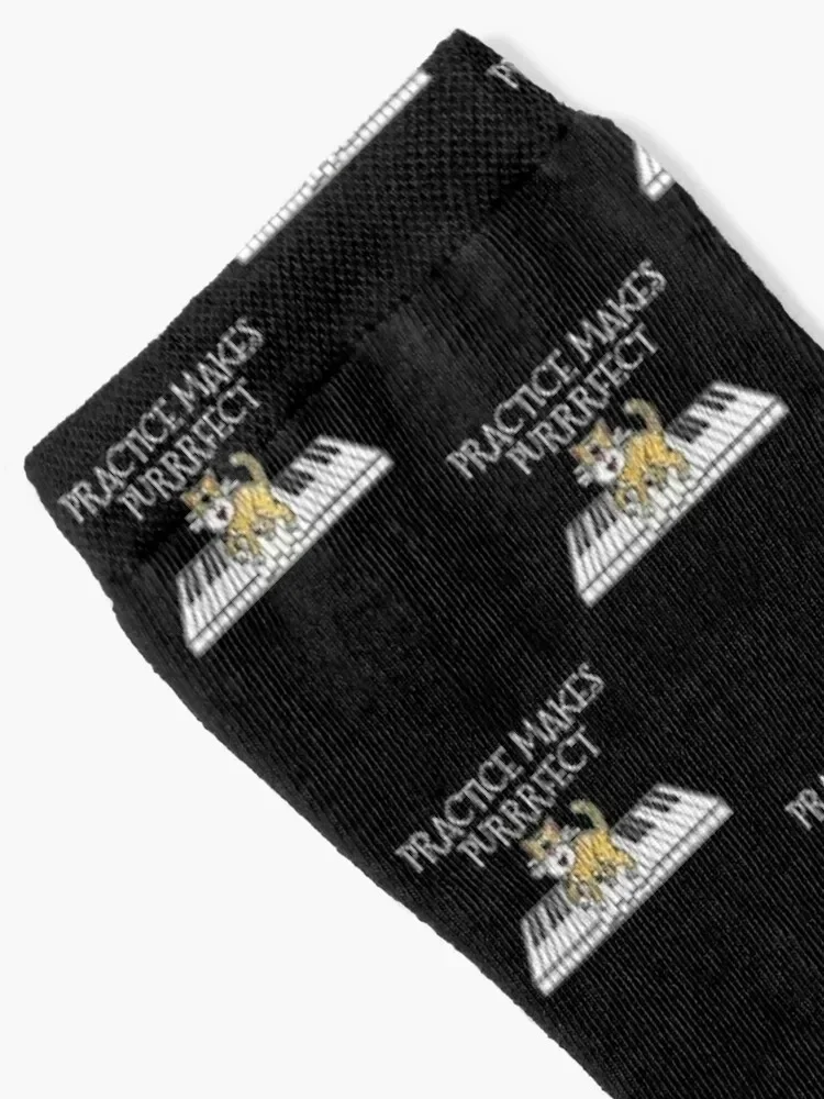 Cat Piano Kitten Practice Makes Purrrfect Socks summer compression Women's Socks Men's