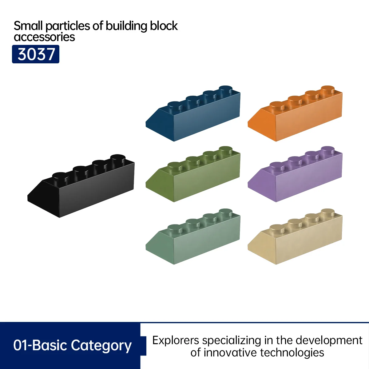 Precision Brick 53Pcs/Lot 3037 Beveled Brick Basic Blocks Norm 2X4 Classic Accessorie of Moc Compatibility with Logo Toys