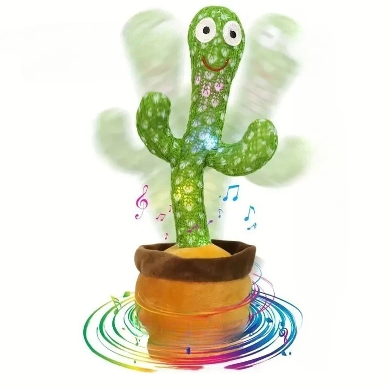 Talking Dancing Cactus Plush Toy – Electric Animatronic Toy with Light, Singing & Movement – Portable & Convenient Fun for Kids