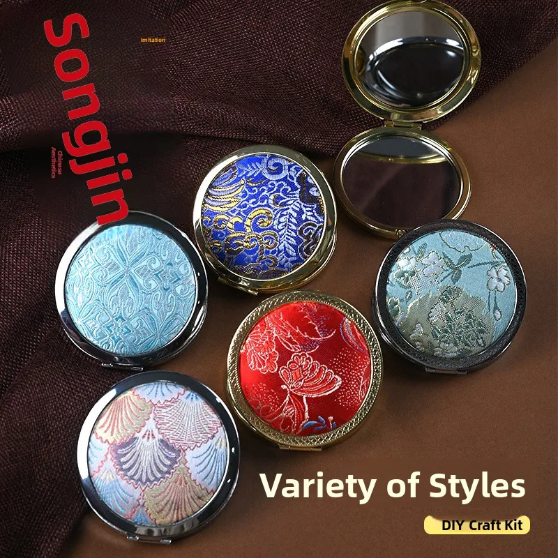 Handmade DIY Song Jin Small Mirror Material Kit Portable Metal Stacked Mirror Warming Field Carry-On Bonnet T-Shirt for Women