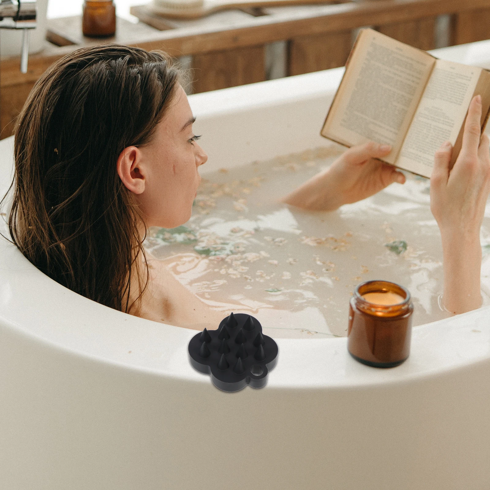 

Silicone Shampoo Brush Scalp Massager Bath Exfoliator Hair Wash Gel Deep Cleansing Tool Shower Dandruff Remover Handheld