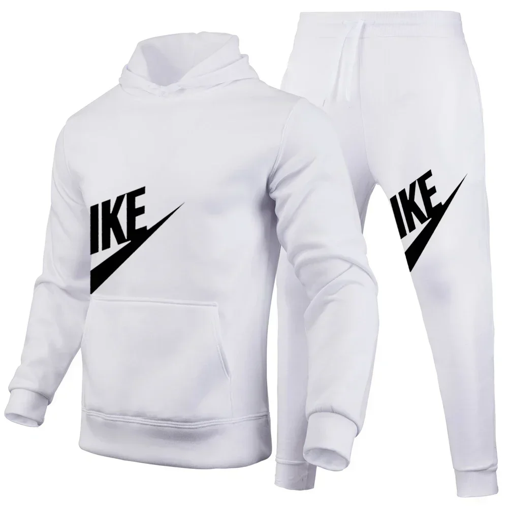 

2025 New Men's Casual Pullover Hoodie & Sweatpants 2-Piece Set Autumn Winter Fashion Outdoor Fitness Sportswear Jogging Gym Trac