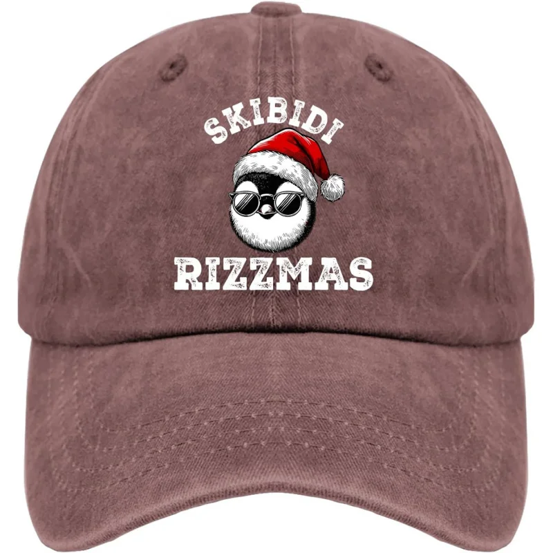 

Christmas Skibidi Rizzmas Hats for Men Baseball Caps Fashion Washed Hiking Hat Light Weight