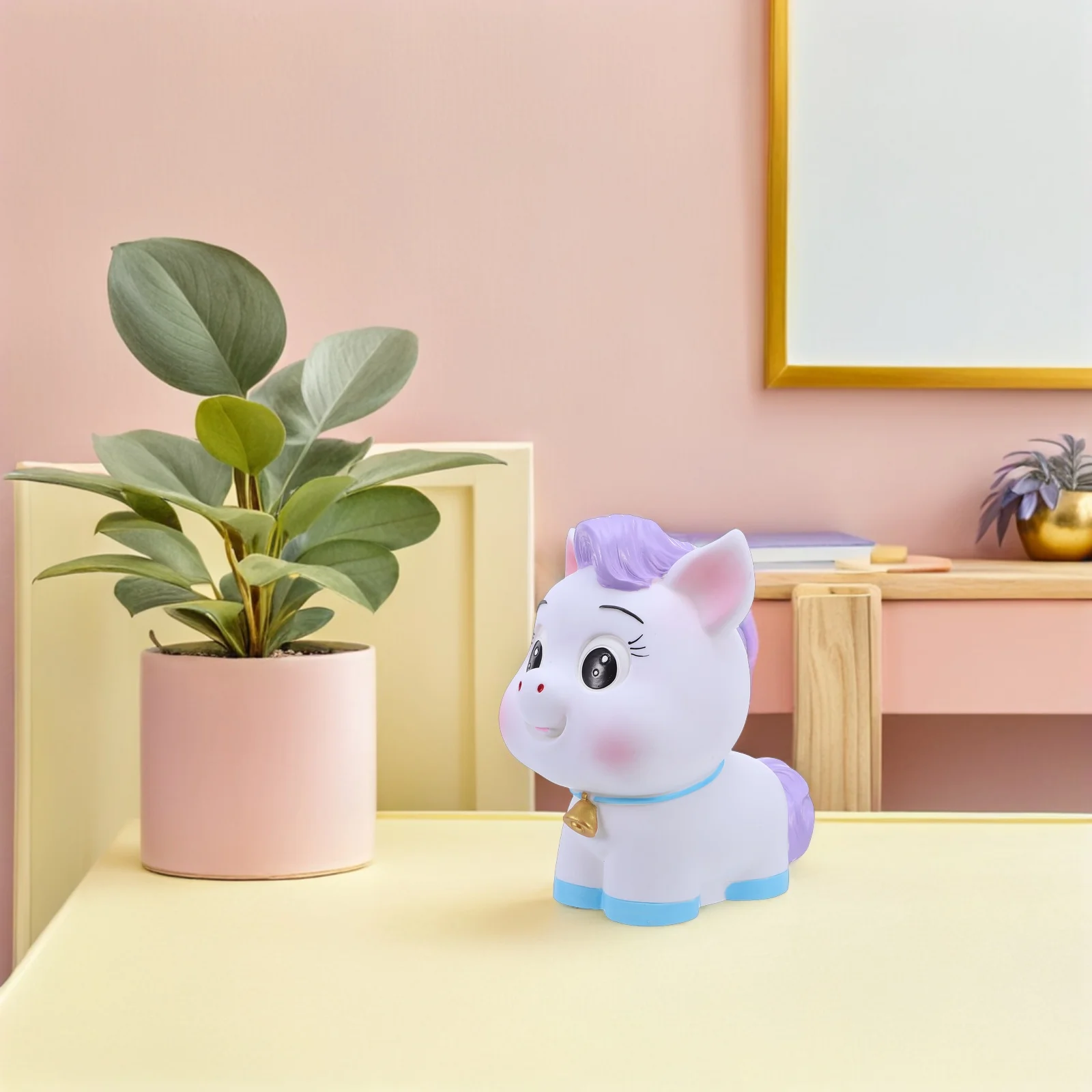 حاوية عملات معدنية بيضاء غير قابلة للكسر على شكل حصان من مادة PVC للأطفال، صندوق توفير على شكل حيوان لطيف للأطفال هدية عيد ميلاد المنزل #6