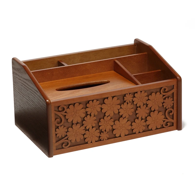 

Wooden Tissue Box Tea Table Integrated Storage Box Solid Wood Remote Control Storage Box Living Room Decor