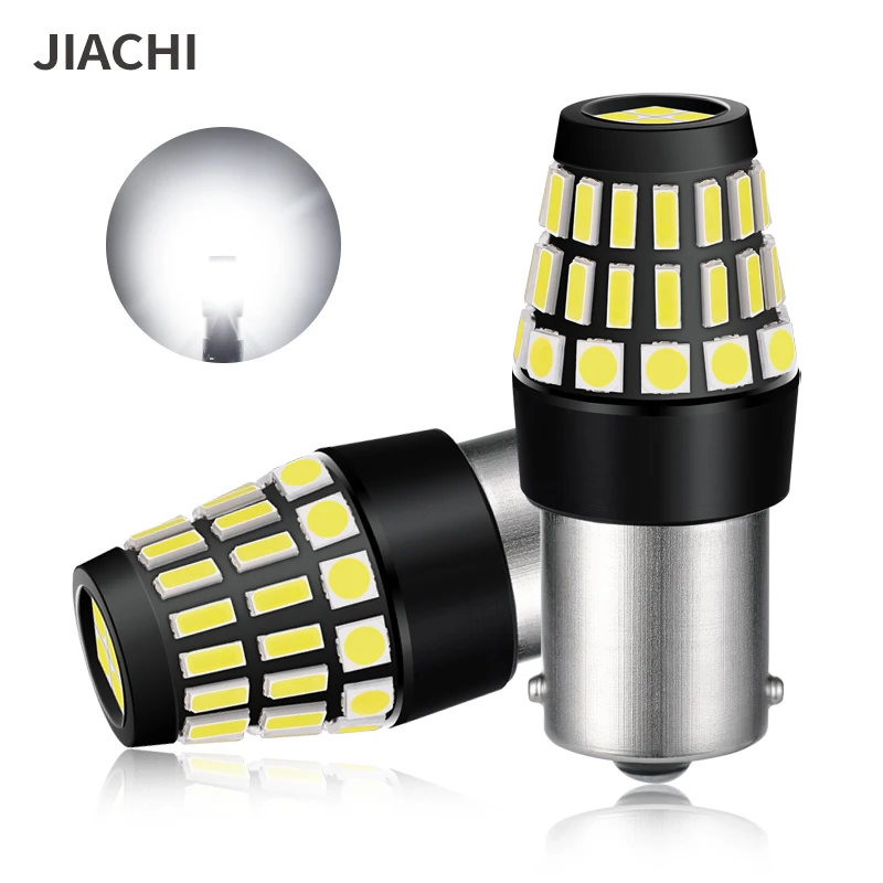 JIACHI 100PCS Super Bright 1156 BA15S Led Bulb BAU15S PY21W P21W Auto Car Reverse Singal Light Tail Brake Lamp White 30smd 12smd