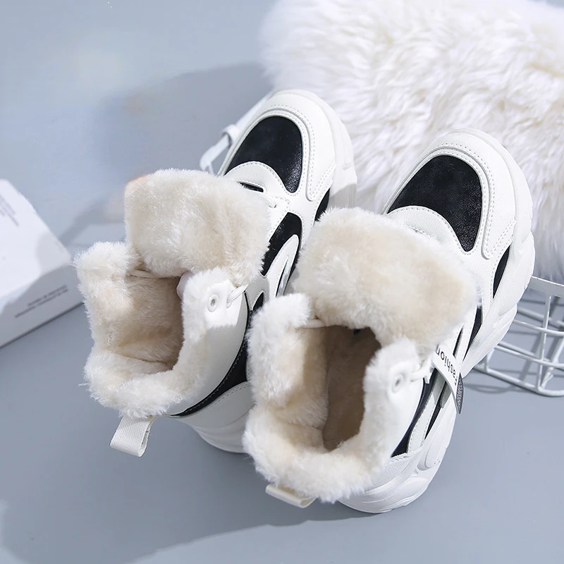 Winter Women Warm Sneakers Platform Snow Boots Ankle Booties Female Causal Plush Shoes Cotton Ladies Boot Zapatos Mujer