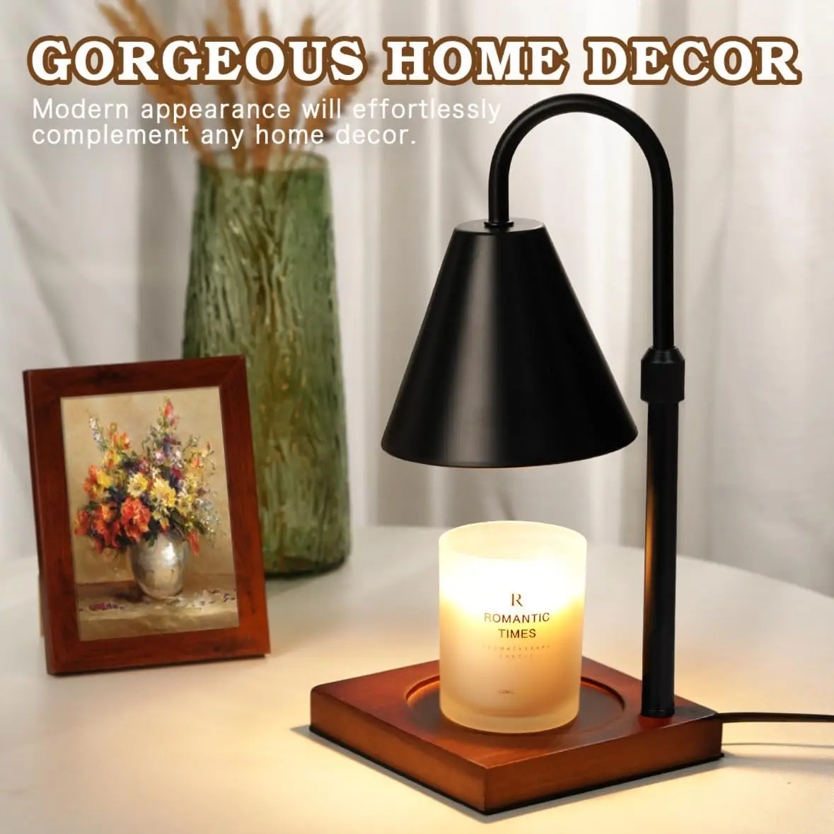Candle Warmer Lamp with Timer, Dimmable Candle Warmer for Home Decor, Cozy Living Room Bedroom Gift