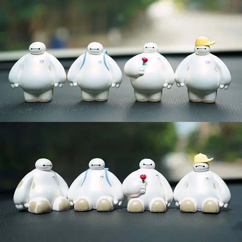 

Disney Baymax Tabletop Car Decoration Cartoon Figure Standing Sitting Big Hero 6 Dolls Model Accessories Creative Interior Gifts