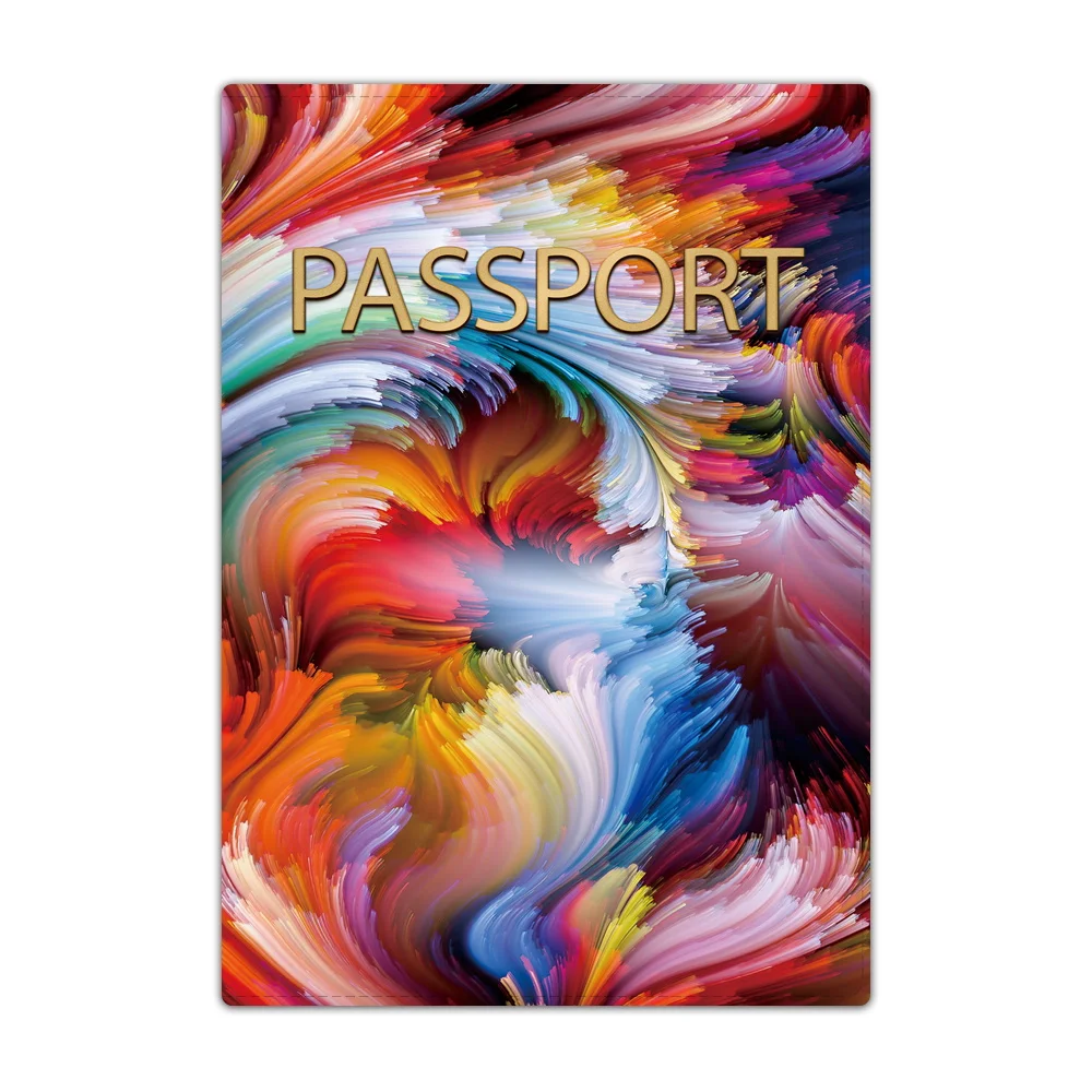 Women Passport Sleeve Waterproof Men Protector Case Watercolor Printed Wallet ID Card Bank Cards Protective Secure Storage Cover