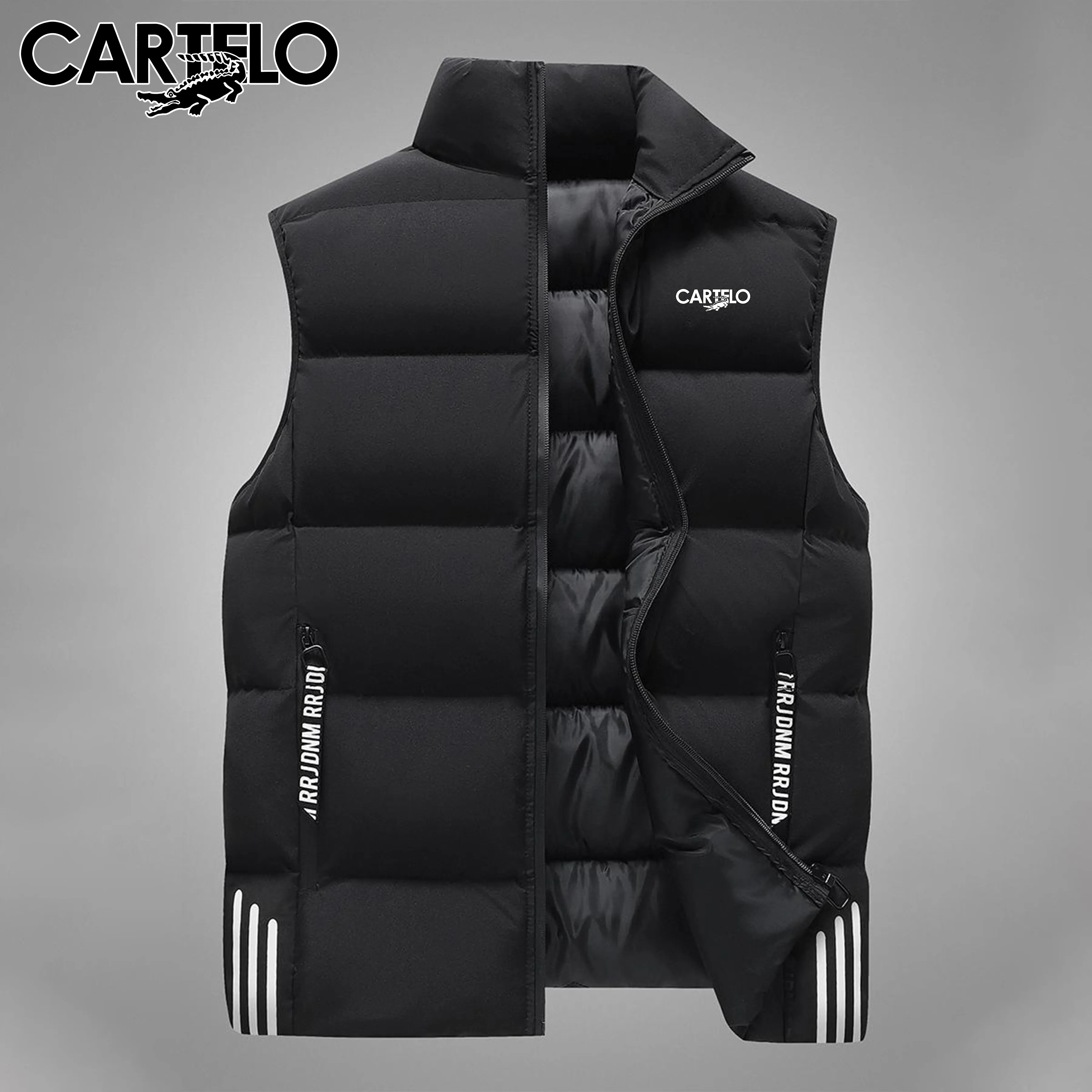 

Зимний мужской ветрозащитный повседневный теплый жилет без рукавов, мужской жилет с воротником-стойкой и несколькими карманами, мужской пуховик, спортивный жилет для бега на открытом воздухе