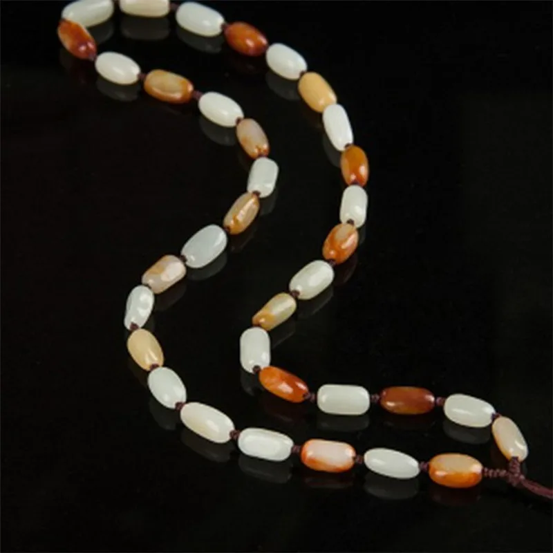 White , Mutton Fat Stone , Hotan Jade Seed Material Necklace