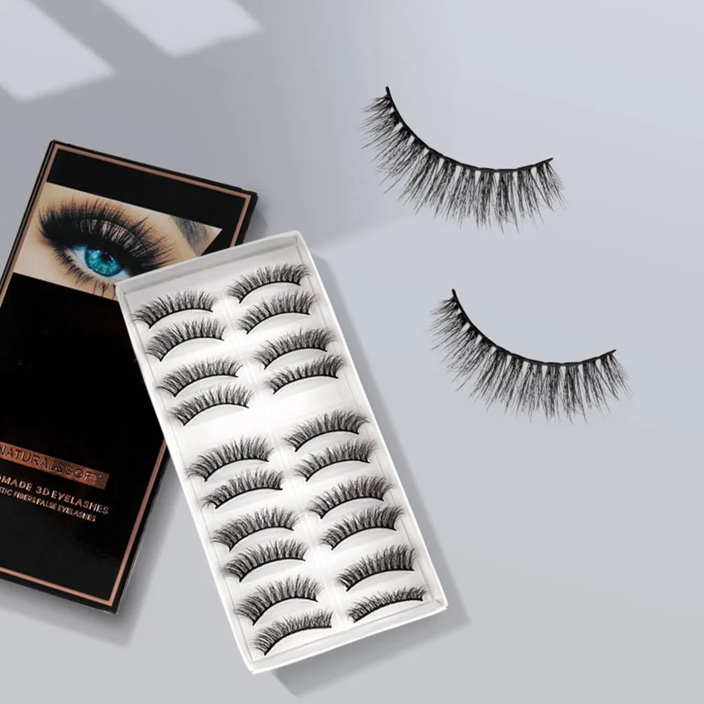 

10 Pairs 3D Dense False Eyelashes Kit Natural Curly Makeup Lashes For Party Stage 3D Eyelash Extension Fake Lashes