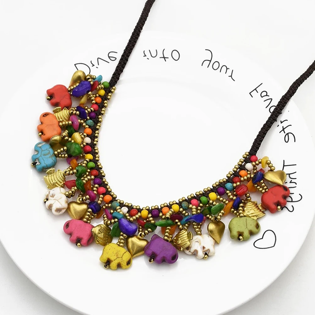

Retro Elephant Necklace Bohemia Style Fashionable Pendant Women Jewelry Gift Neck Accessories Dinner Birthday Outfit