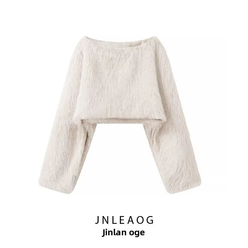 패셔너블한 캐주얼 스타일 인조 모피 숄 JNLEAOG 신상 여성 의류 디자인 감각적 다용도 레저 윈드 숄